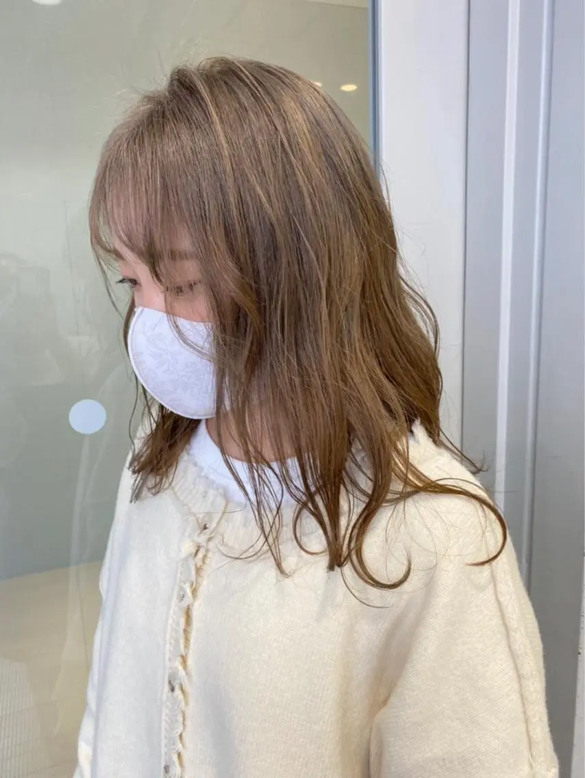 ミディアム カラー ベージュカラー ハイトーンカラー ミルクティーベージュ ボブ/salut町田 🧡kanaのヘアスタイル