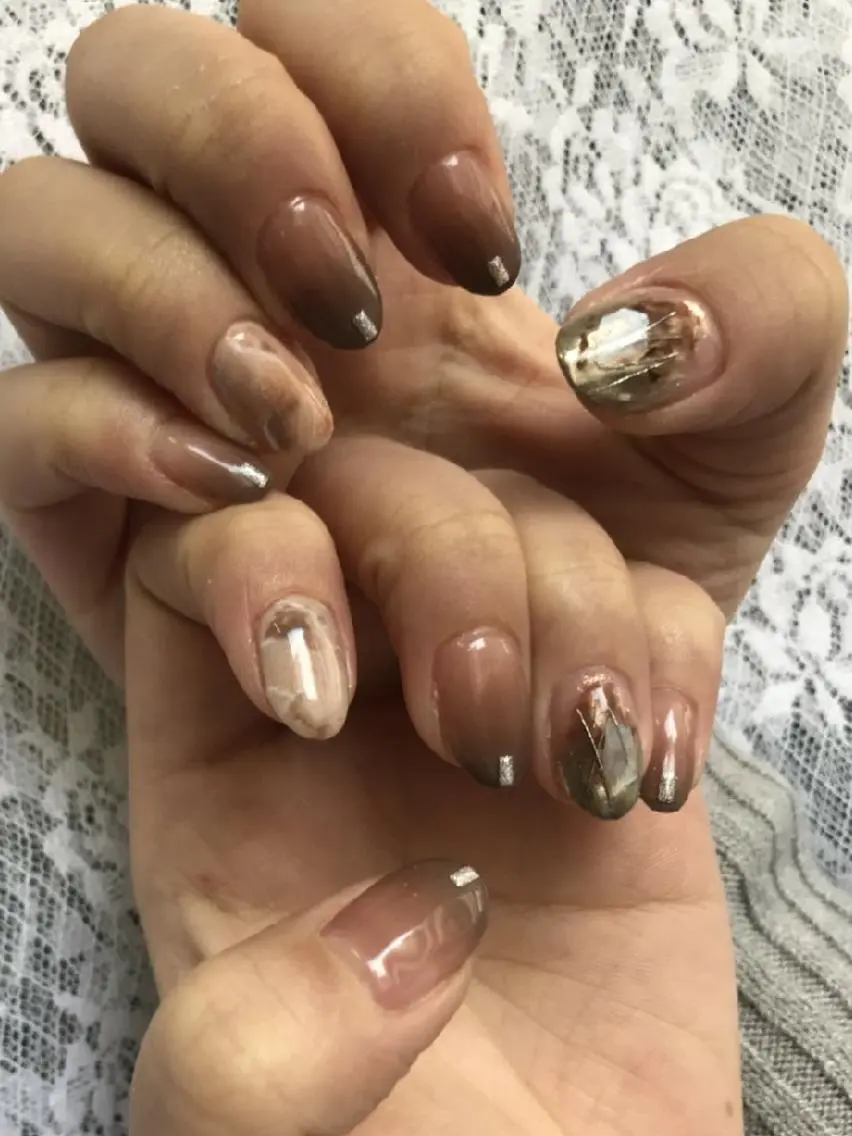 ネイル 大理石ネイル(マーブル) ハンドネイル ハンドケア lylynail YUUKAのネイルデザイン