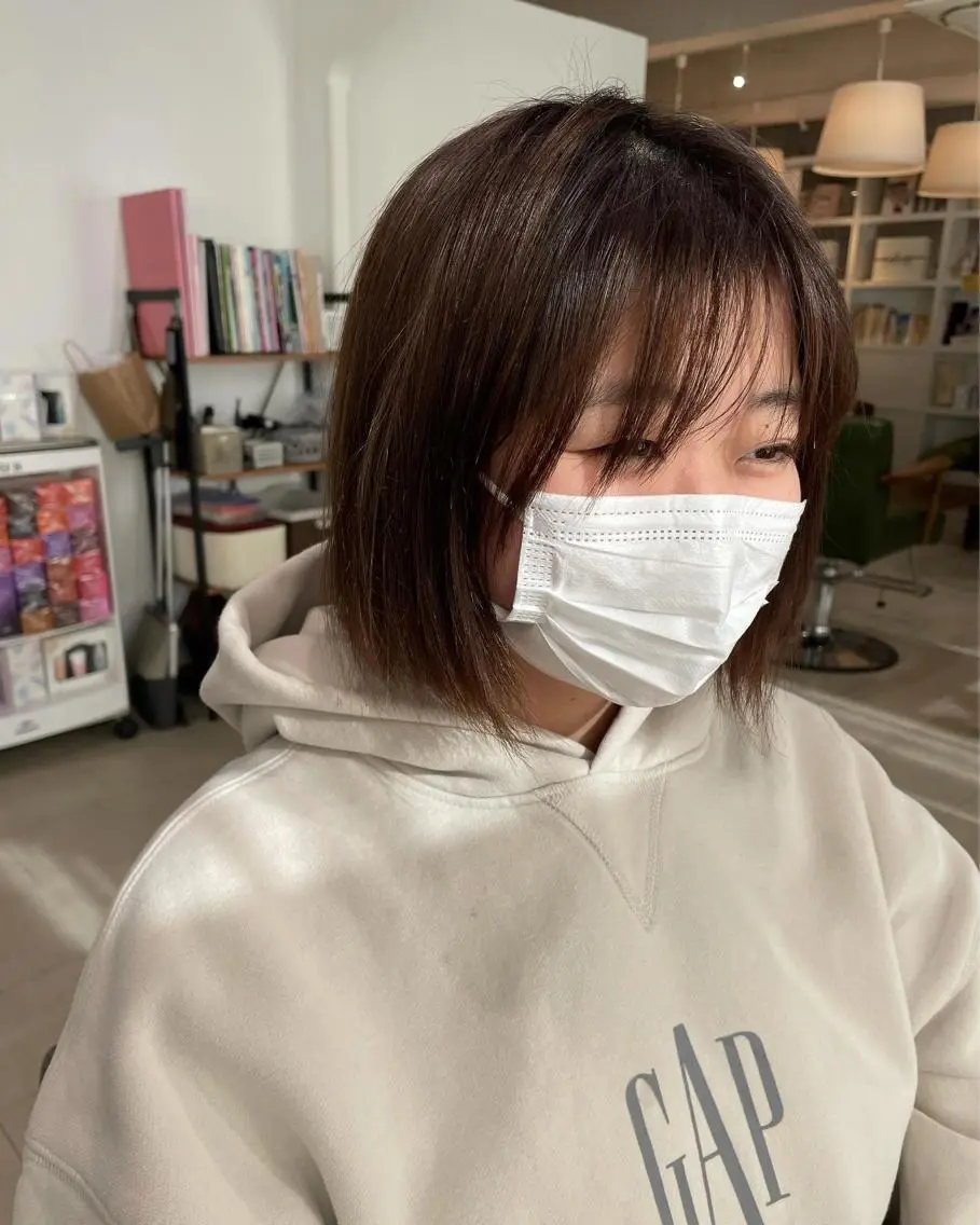 ショート カラー ベージュカラー ピンクカラー ピンクベージュ ボブ カット ヘアカラー トリートメント 過去一の柔髪ヘア 🌿einshairのヘアスタイル