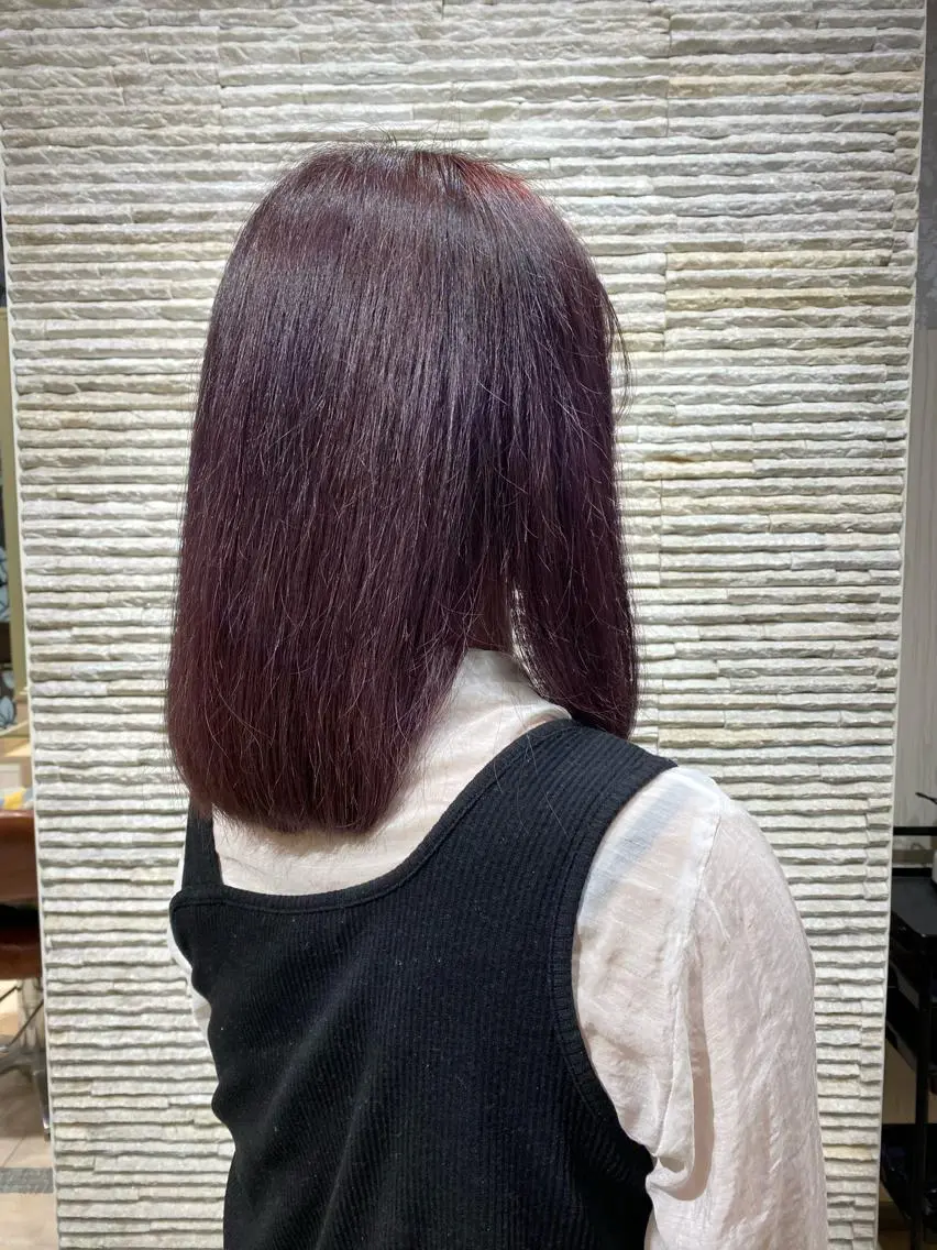 セミロング カラー ラベンダーカラー バイオレットカラー 外ハネヘア カット ヘアカラー ✨ハイトーン カラー福岡拓也✨のヘアスタイル