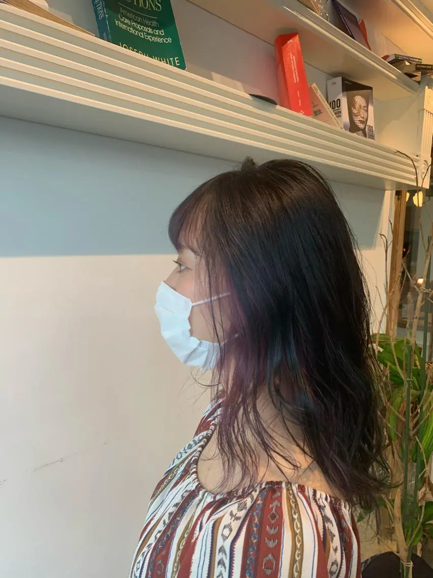 ミディアム ピンクラベンダー ヘアカラー トリートメント ヘッドスパ ヘアセット 大宮/山口 竣也のヘアスタイル