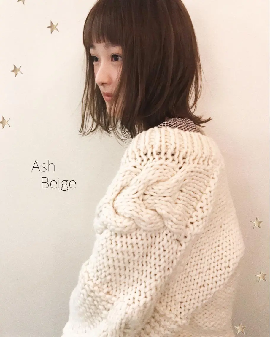 ミディアム カラー 市川 千夏のヘアスタイル