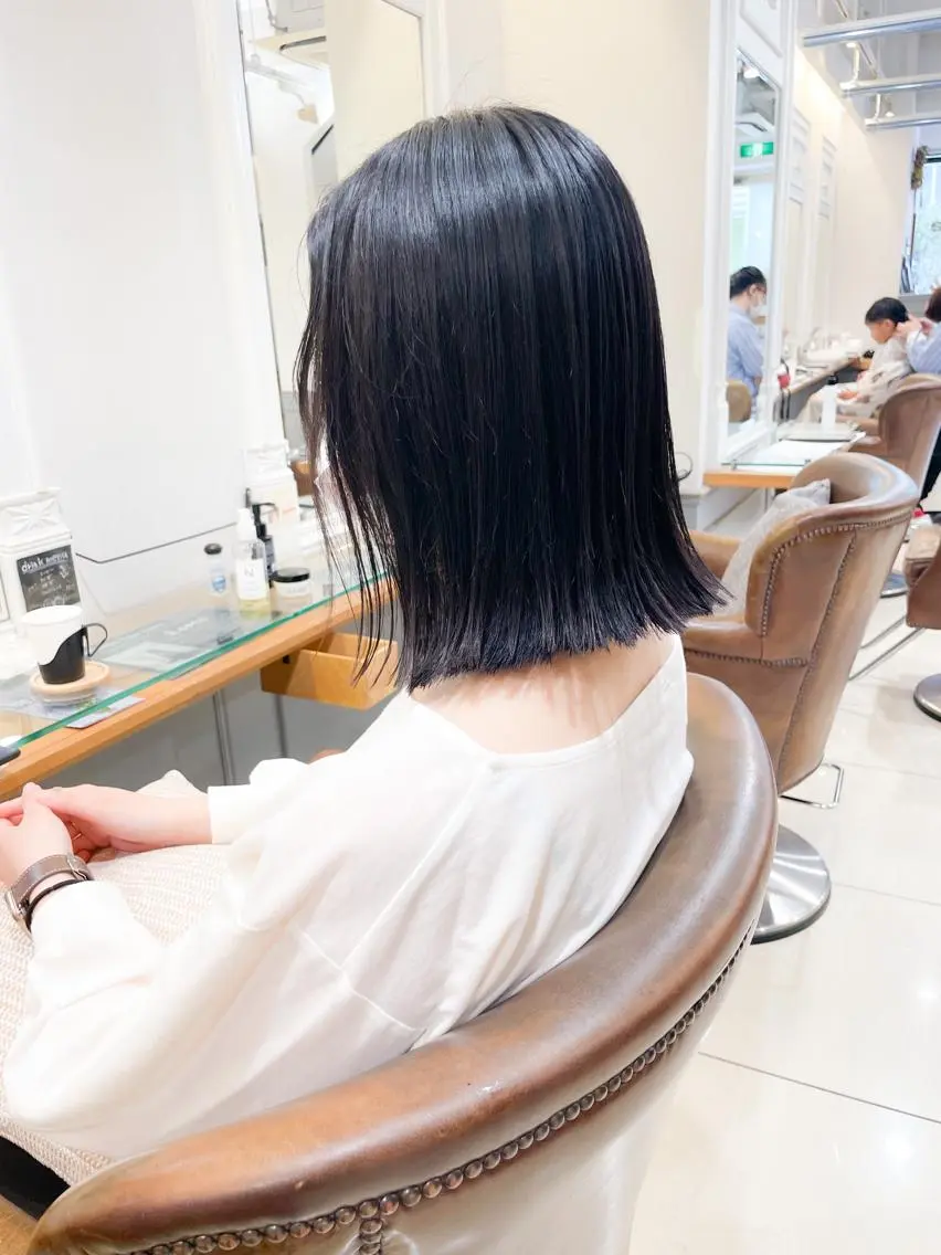 ミディアム カラー ボブ 縮毛矯正 酸性ストレート カット 縮毛矯正 トリートメント ✨カラー支持No.1 🧸ワキ カナコ🧸のヘアスタイル