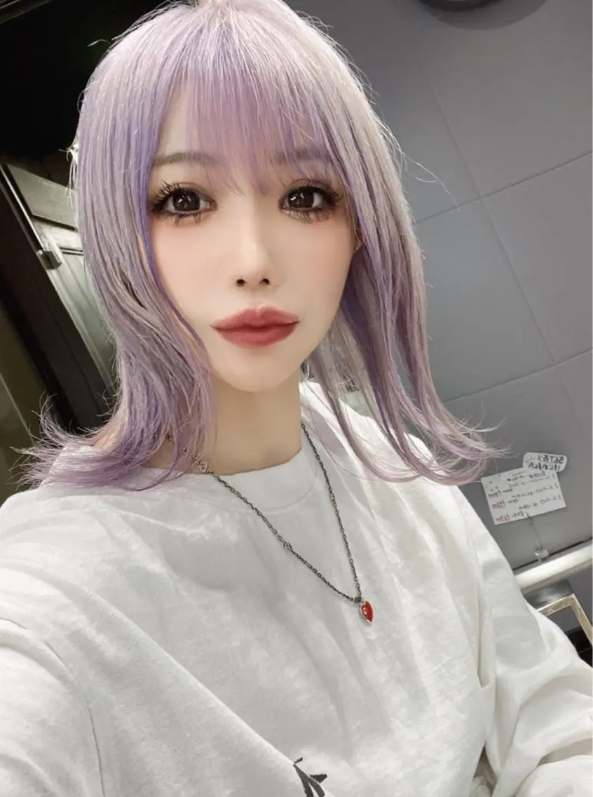 ミディアム カラー パープルカラー シルバー ホワイトシルバー ヘアカラー シシド ユウスケ Aceのヘアスタイル