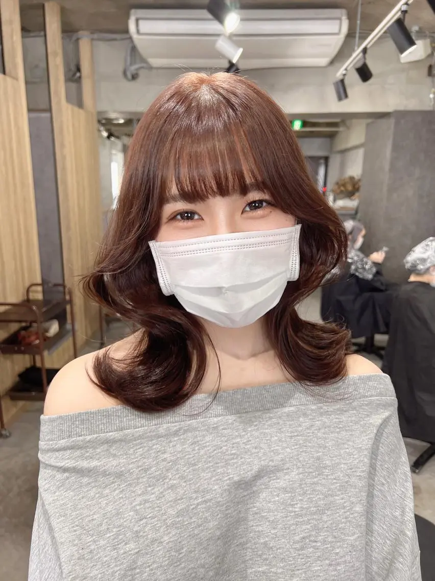 ミディアム カラー 韓国レイヤー/ 顔周り💕田中将吾のヘアスタイル
