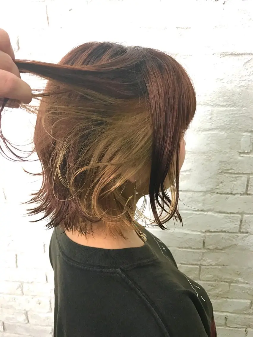 ミディアム カラー ヘアアレンジ 韓国ヘア✨グレージュ カラーasamiのヘアスタイル
