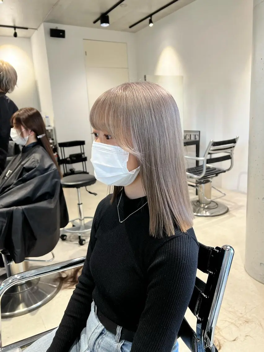セミロング カラー カット ヘアカラー トリートメント 赤みゼロ/透明感 カラー🌿KANTAのヘアスタイル