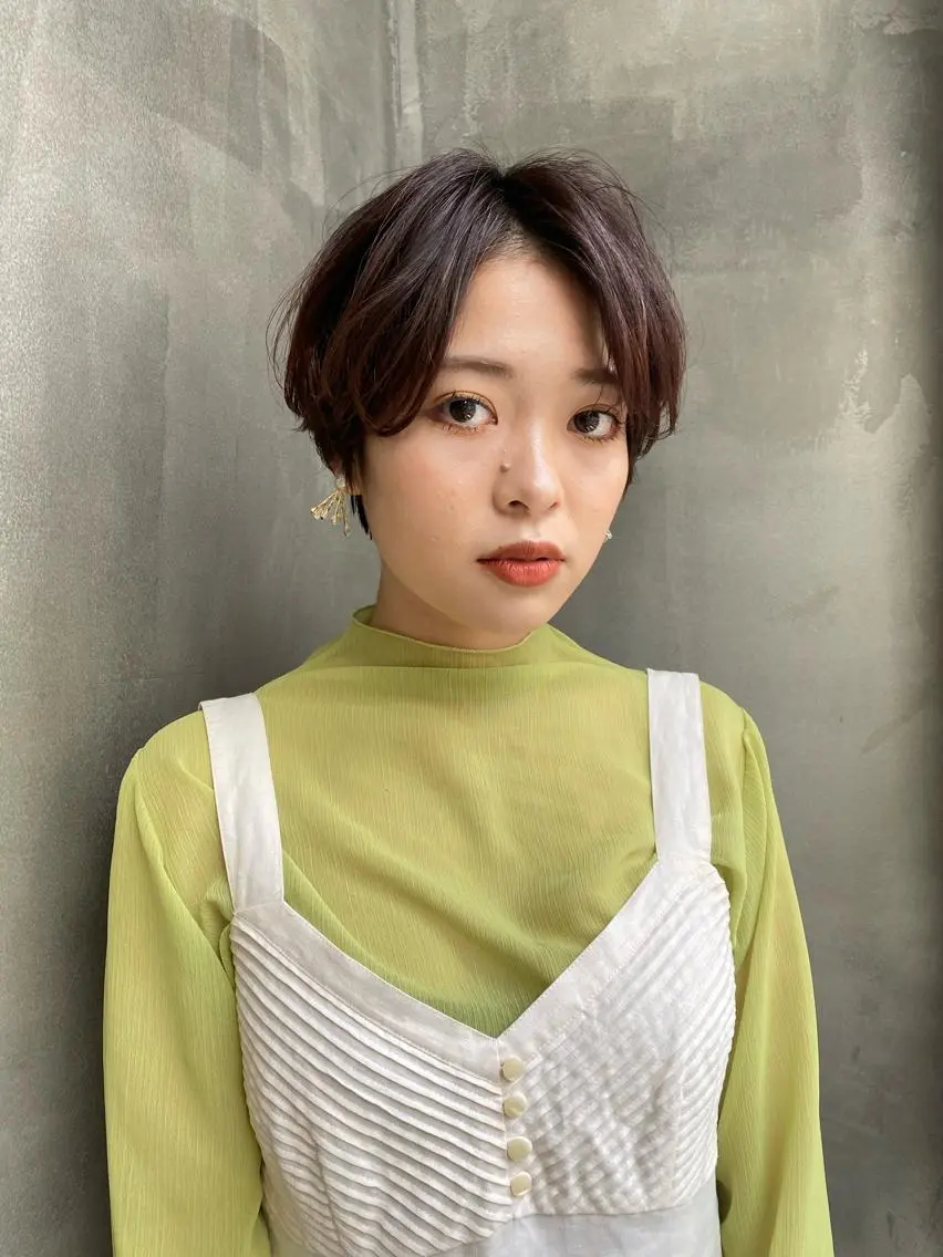 ショート オレンジブラウン ショートヘア 七尾 彰観のヘアスタイル