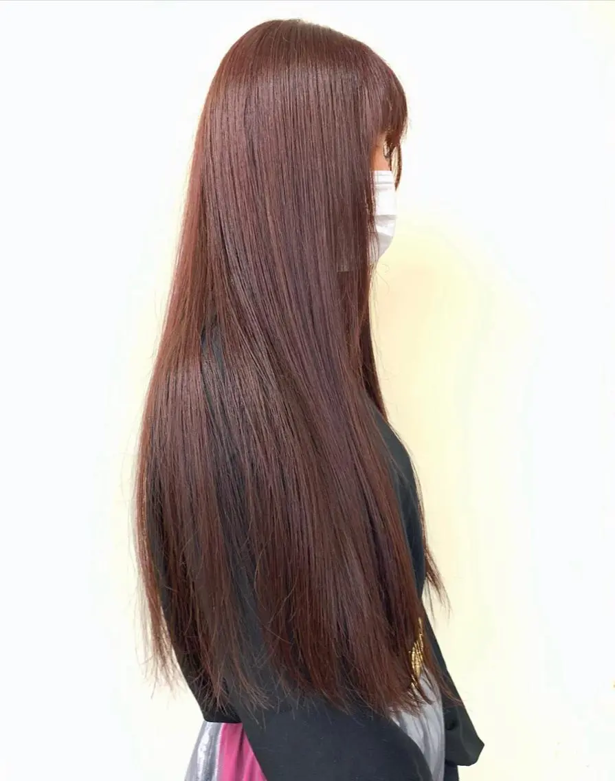 ロング カラー ブラウンカラー ピンクカラー ピンクブラウン 浦野 剛志のヘアスタイル