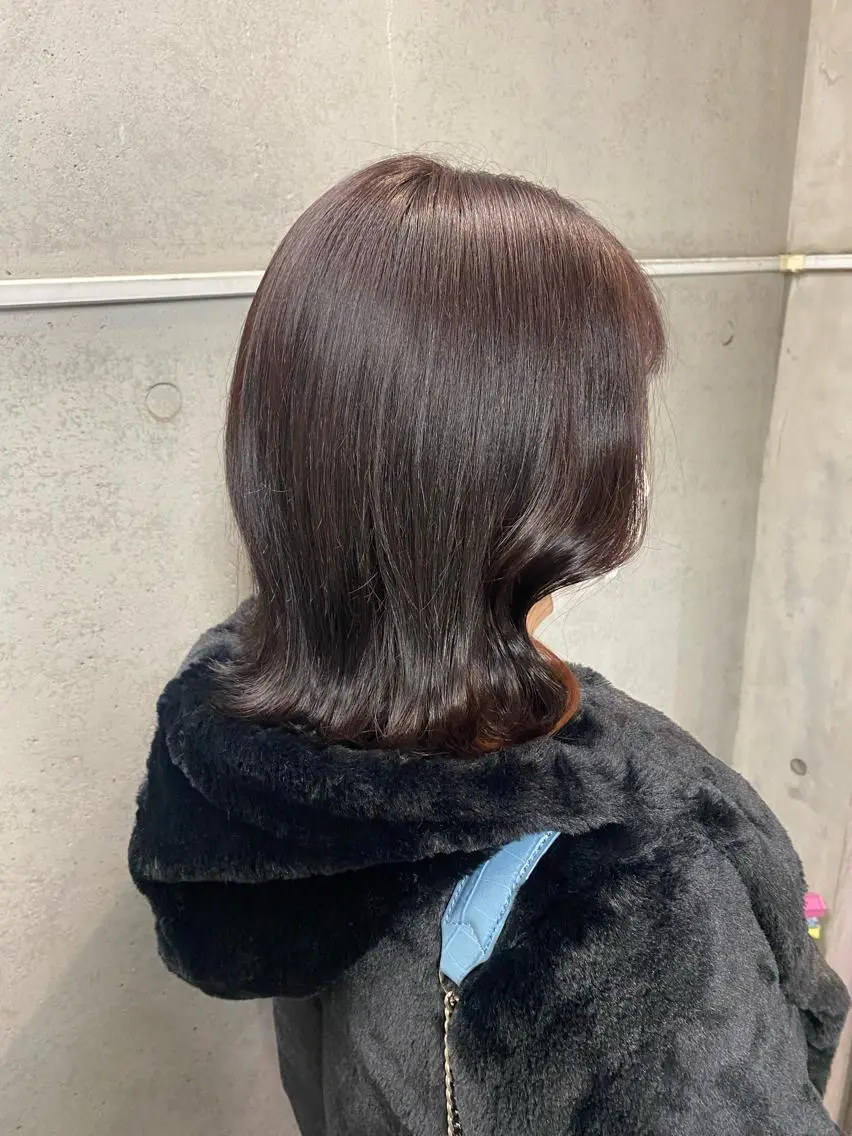 ミディアム カラー アッシュ ベージュカラー 黒髪 ブルーカラー ブルーブラック ヘアカラー トリートメント 艶感/韓国風 🤍moeka🤍のヘアスタイル