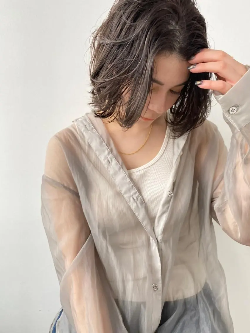 ミディアム パーマ ミディアムパーマ メンズ&ショート LEA山村真史のヘアスタイル