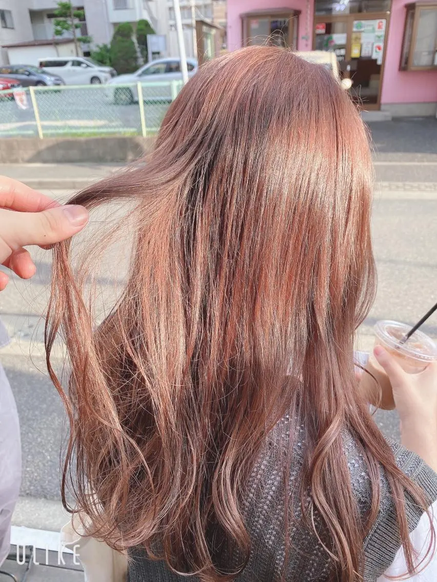 セミロング ピンクブラウン 神保 佑斗のヘアスタイル
