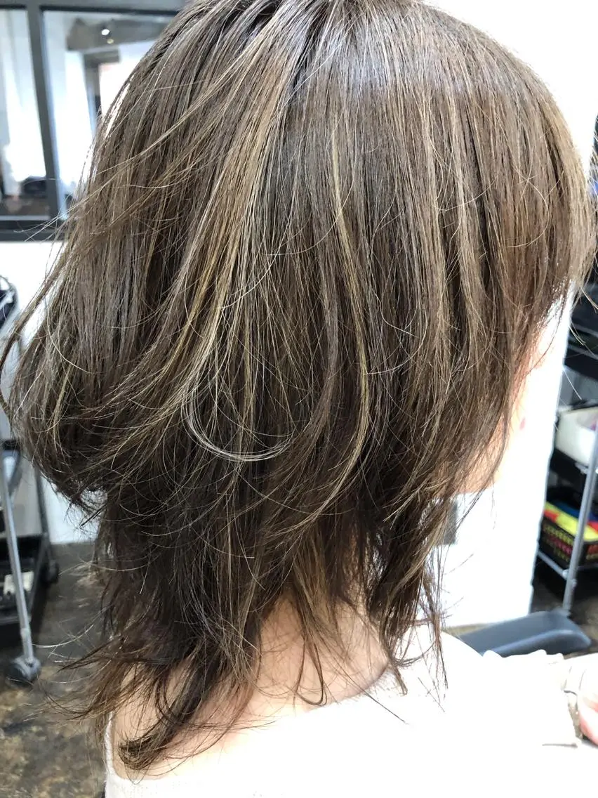 ミディアム カラー ハイライトカラー ハイライト レイヤーカット ウルフカット ウルフレイヤー topstylist fukudaのその他イメージ