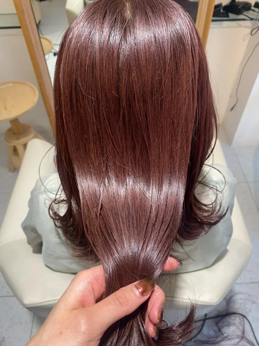 ミディアム カラー カット ヘアカラー トリートメント 安永 涼のヘアスタイル