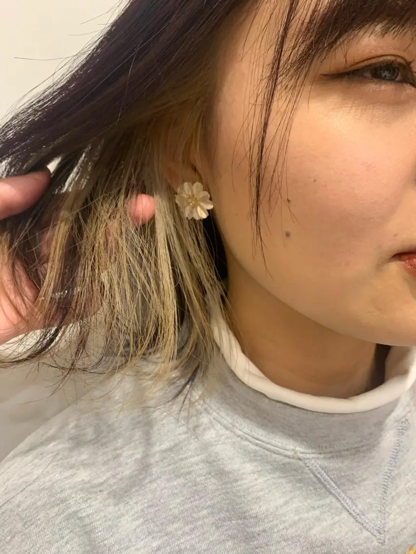 ミディアム カラー ベージュカラー ブリーチ インナーカラー ブリーチなしカラー レッドカラー ヘアカラー 中目黒🌼 🌼ハナのヘアスタイル