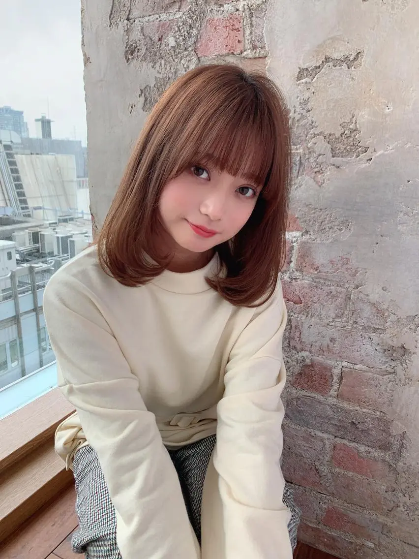 ミディアム カラー バレイヤージュ ブリーチ ケアブリーチ ダブルカラー ハイライトカラー カット ヘアカラー トリートメント 銀座✨レイヤーカット 顔まわり/坂本亜裟海のヘアスタイル
