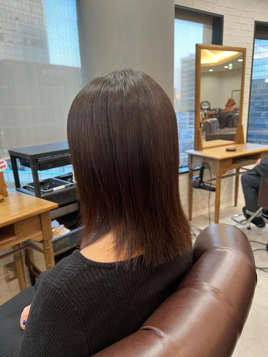 ミディアム カラー カット ヘアカラー トリートメント 髪質改善ストレート Kantaのヘアスタイル