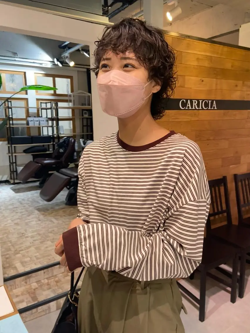 ショート パーマ 田中 あやなのヘアスタイル