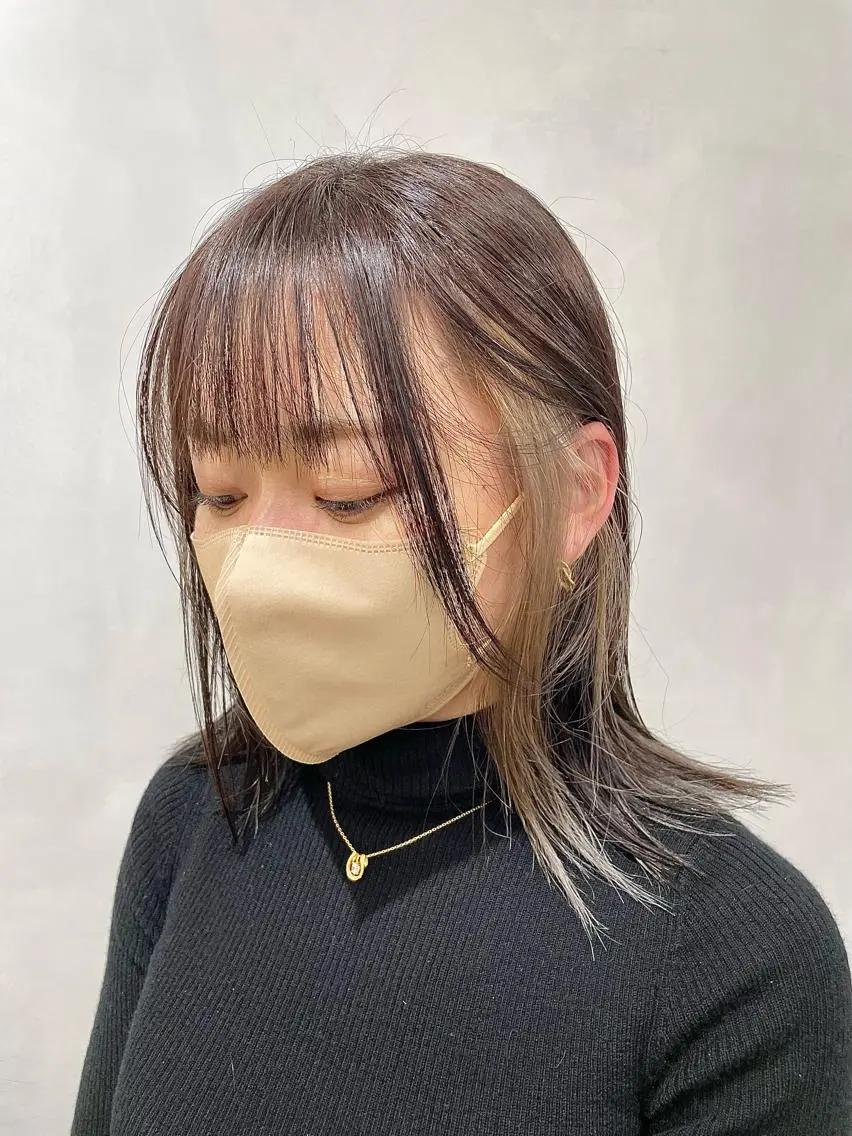 ミディアム カラー ベージュカラー イヤリングカラー グレージュ カット ヘアカラー トリートメント 🔷ダブルカラーハイ トーン🔷櫻井走のヘアスタイル