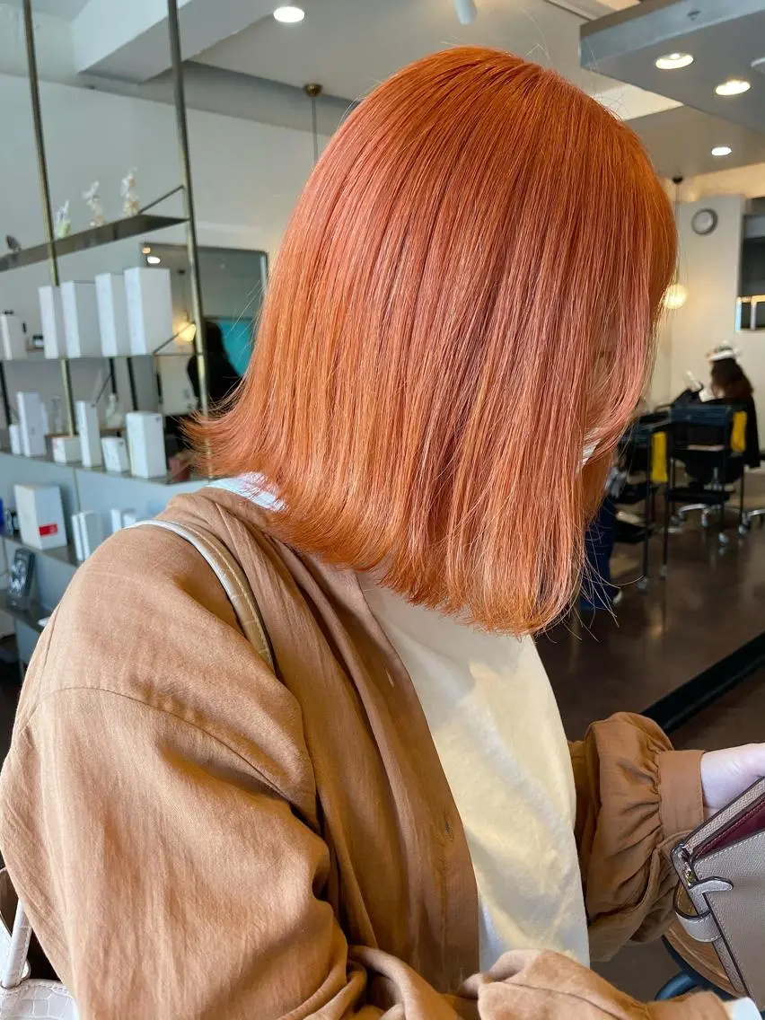 ミディアム カラー カット ヘアカラー トリートメント 安藤 佑衣のヘアスタイル