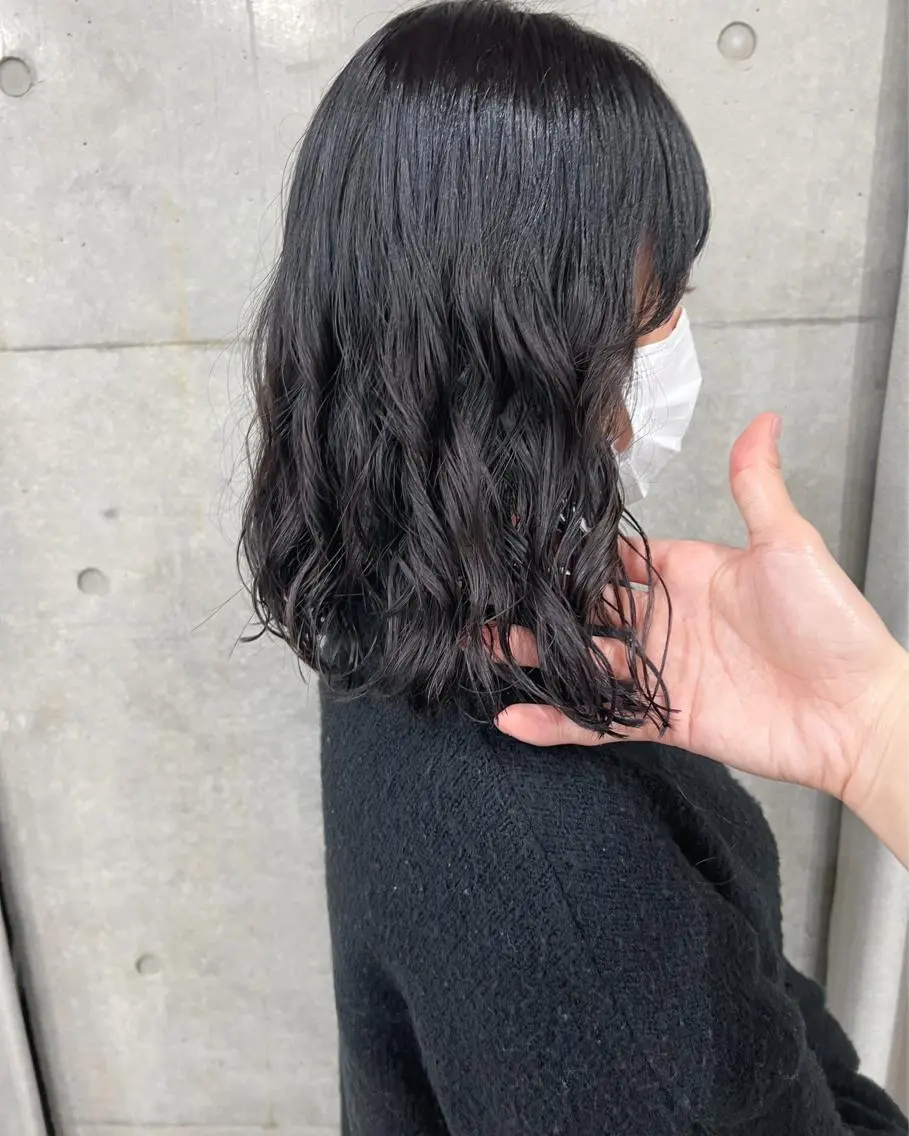 ミディアム パーマ カット パーマ トリートメント ボブパーマコテ巻き風 パーマNo1深江秀平のヘアスタイル