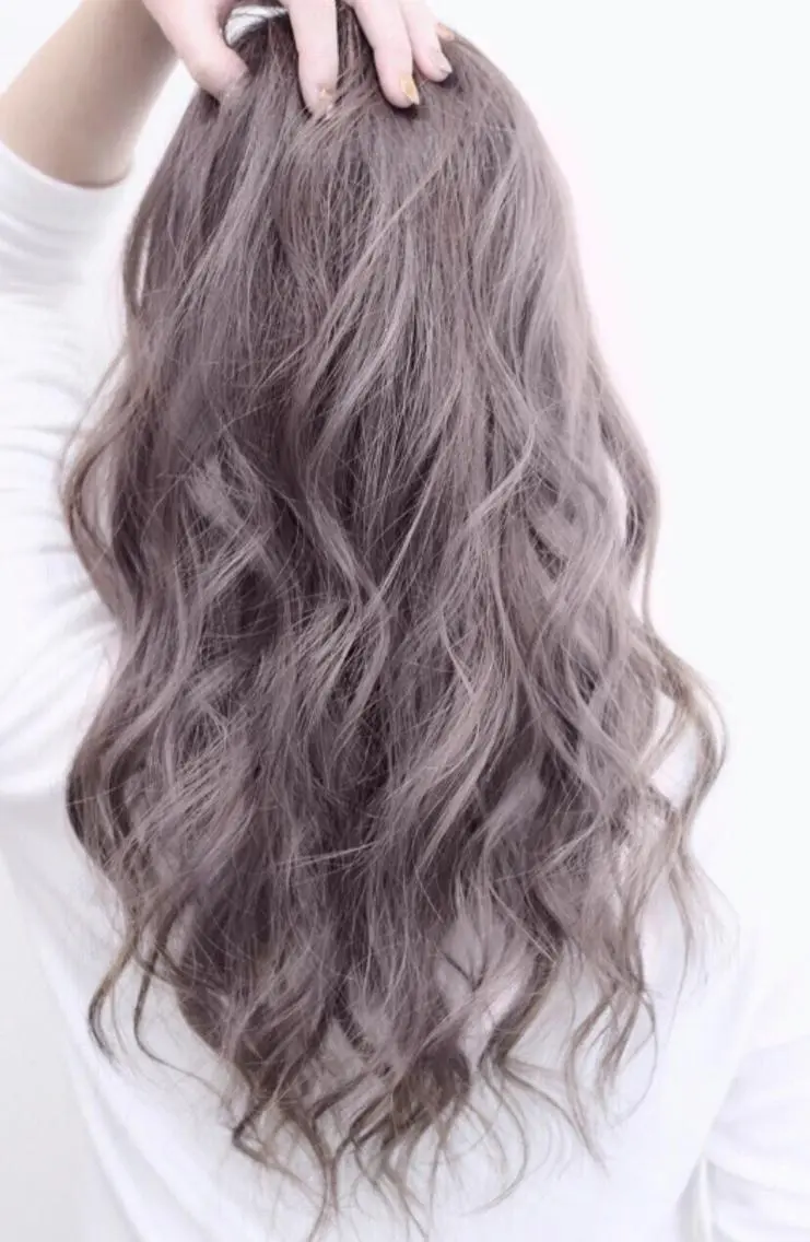ロング カラー パーマ ヘアアレンジ チビ編み込みエクステ シールEXどぅ〜すのヘアスタイル