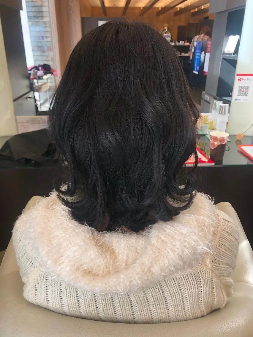 ミディアム ヘアアレンジ Aya/四条烏丸/ 酸性ストレートのヘアスタイル