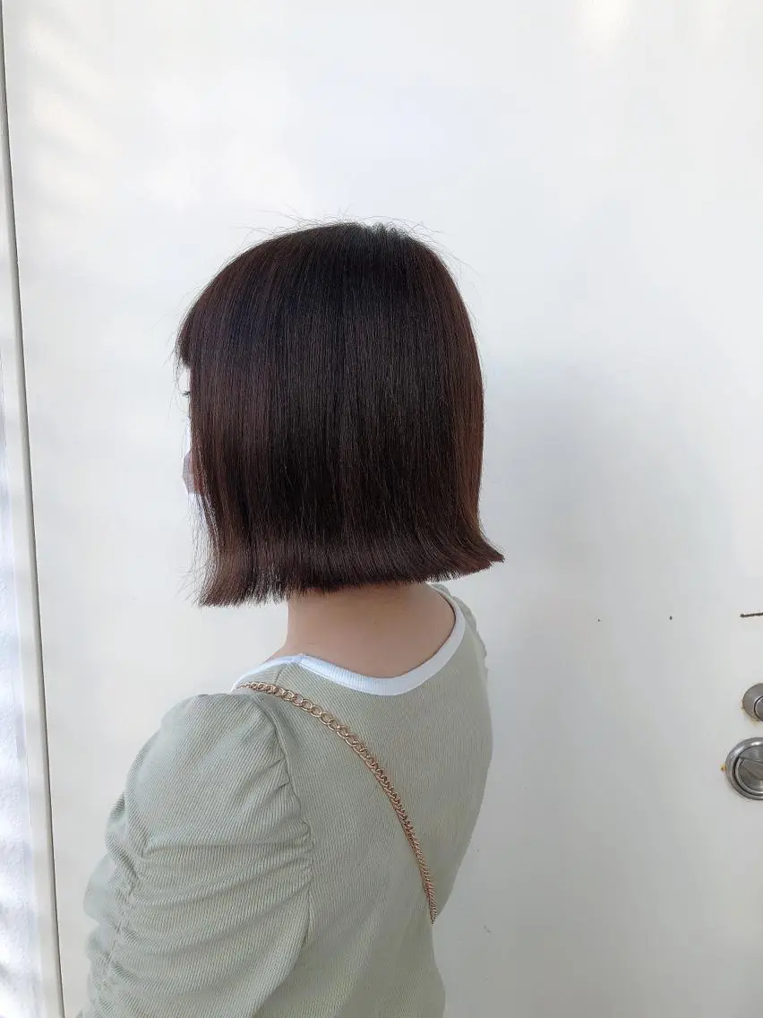 ミディアム カラー ブラウンカラー モカブラウン ボブ 韓国🇰🇷レイヤー 映える顔周り🩷のヘアスタイル