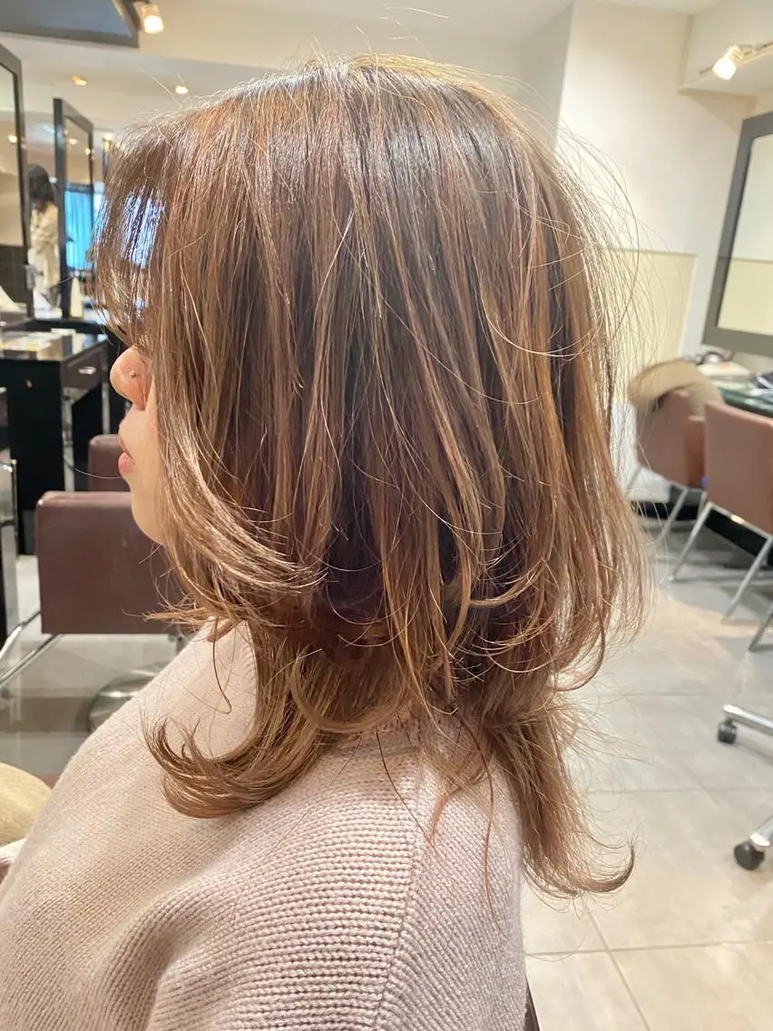 ミディアム カラー ⭕️メンズパーマ⭕️ 山口 裕太郎のヘアスタイル