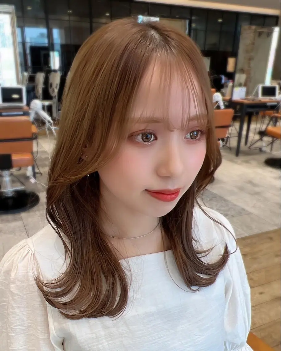 セミロング くびれヘア 髪質改善 縮毛矯正 🧡くびれヘア/前髪 顔周り🧡久原結衣のヘアスタイル
