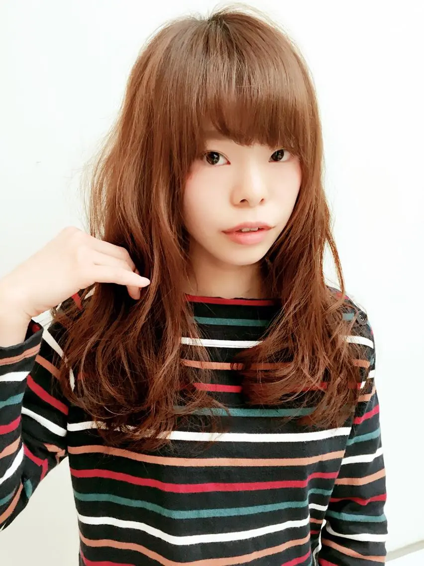 セミロング ロング カラー パーマ sato yoのヘアスタイル