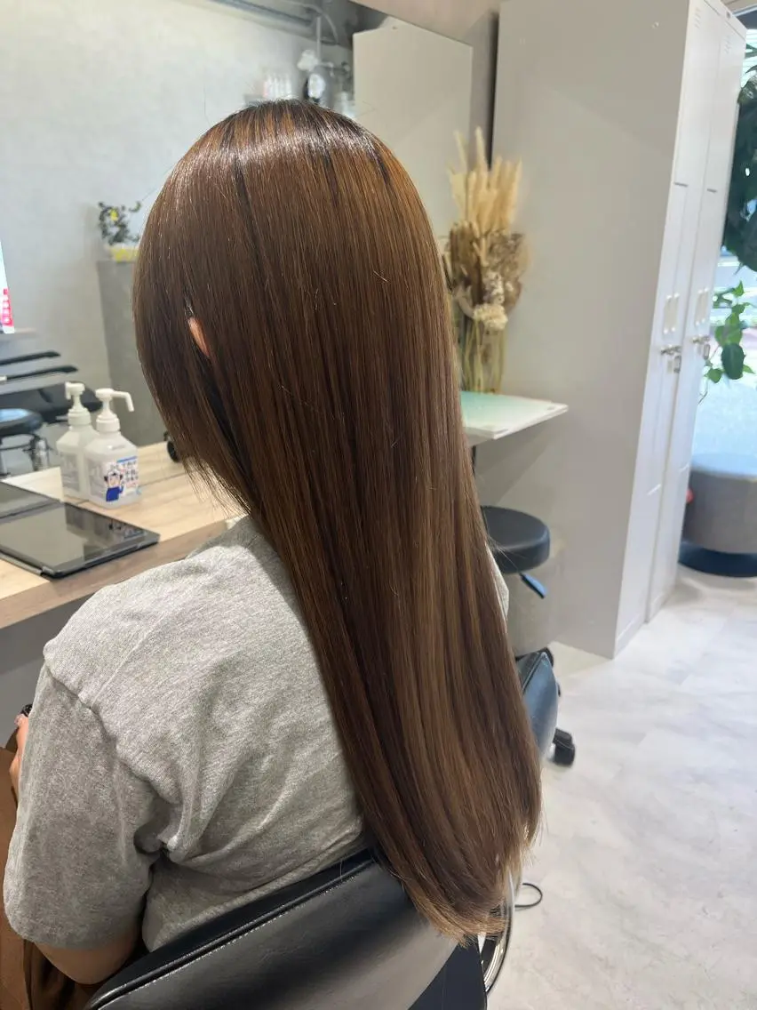 ロング 縮毛矯正 カット 縮毛矯正 トリートメント 松田 類生のヘアスタイル