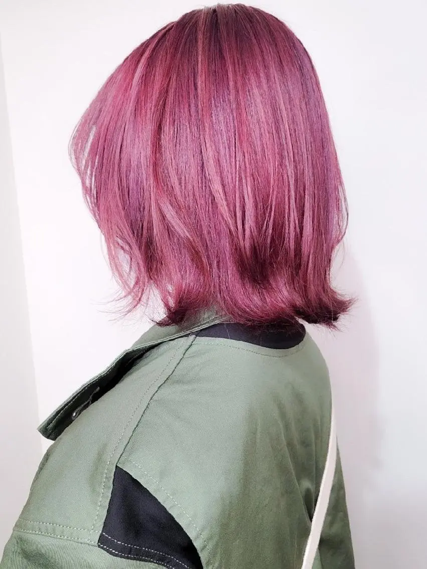 セミロング カット ヘアカラー トリートメント 🇰🇷透明感×ハイ トーン🌟tomoのヘアスタイル