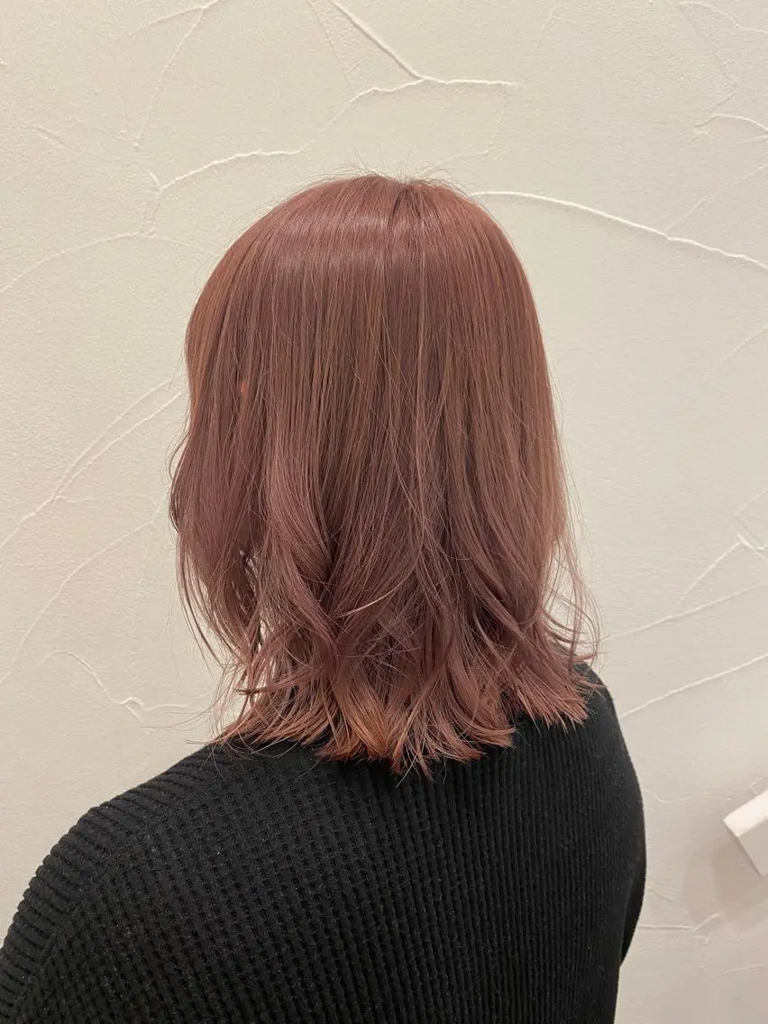 ミディアム カラー ピンクカラー Ash中目黒店 榊間茜のヘアスタイル