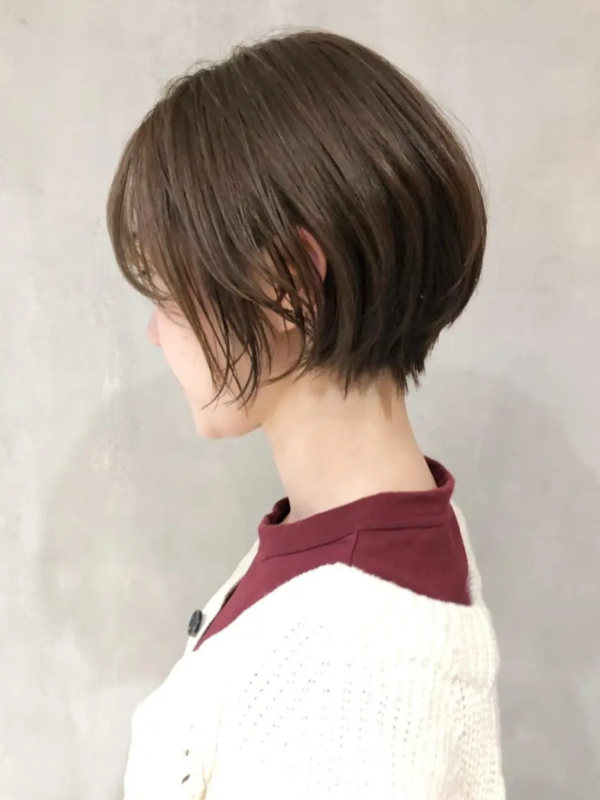 ショート カラー パーマ ヘアアレンジ 丸みショート ショートヘア ITbyALBUM 中野店のヘアスタイル