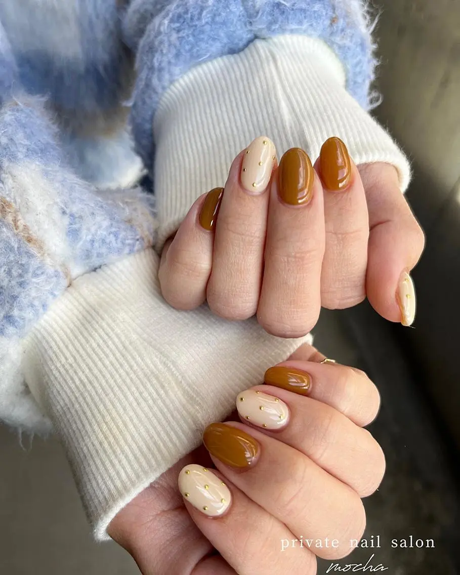 ネイル アートネイル カジュアル チークネイル フレンチネイル ジェルネイル ハンドネイル mocha nailのネイルデザイン
