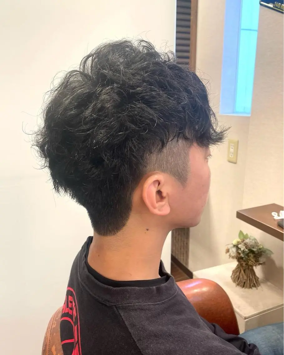 パーマ メンズ メンズパーマ ツーブロック 刈り上げ 田中 奈布のヘアスタイル