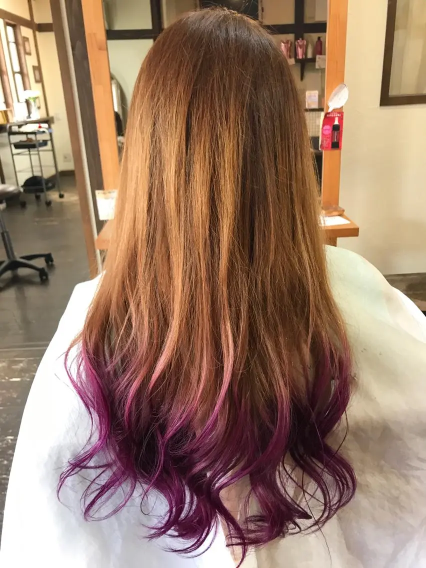 ロング パープルカラー ショート&ボブ井上 菜樹のヘアスタイル