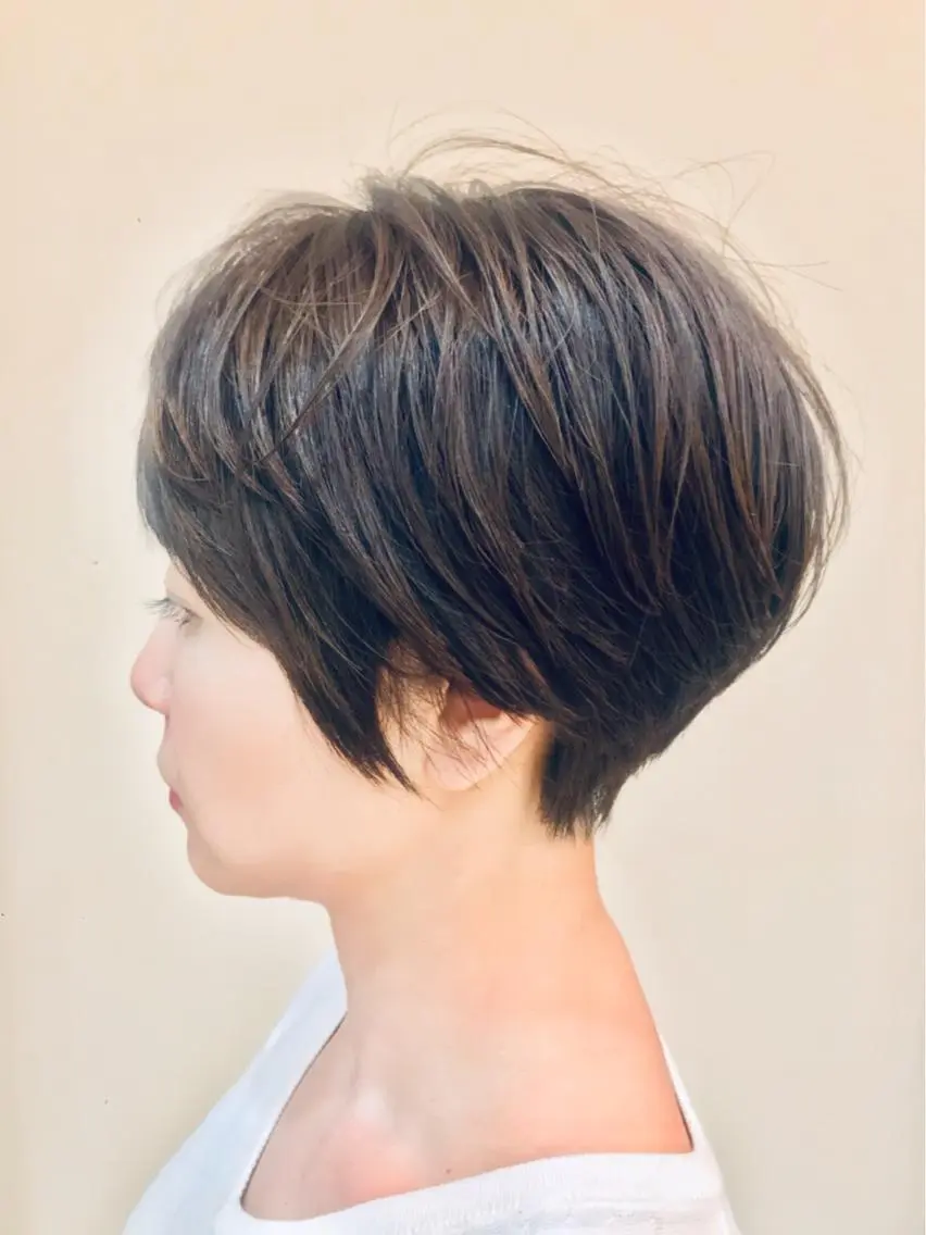 ショート 顔周りカット ショートヘア 小顔カット 大野 あさみのヘアスタイル