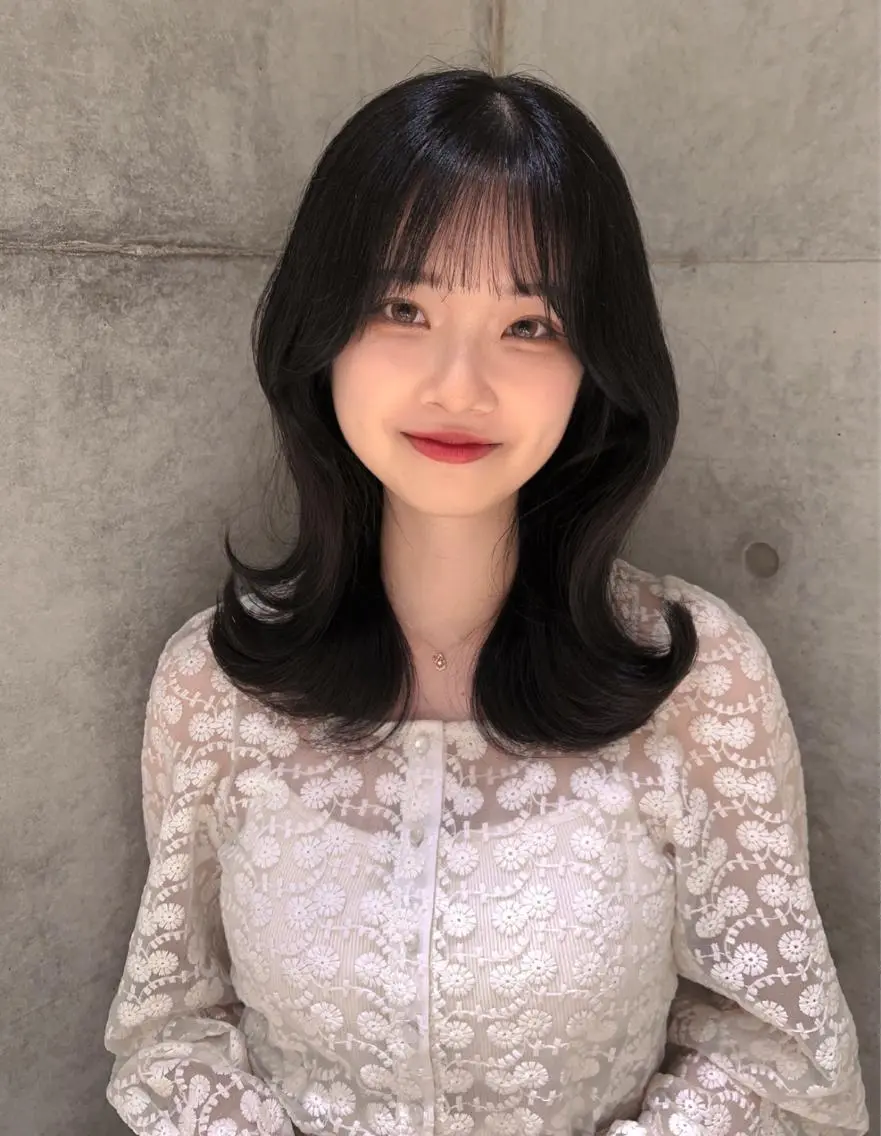 セミロング カット ヘアカラー トリートメント 顔周り🇰🇷韓国 レイヤー/モエのヘアスタイル