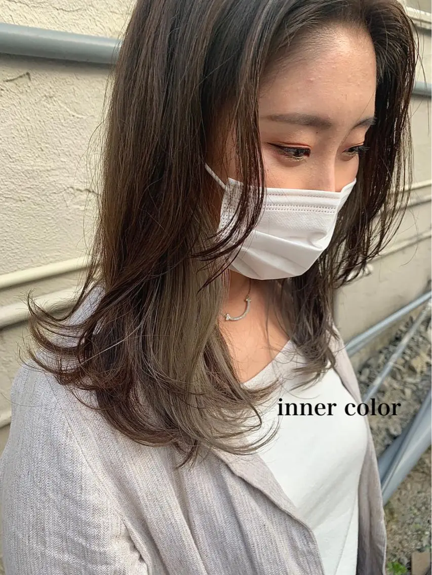 セミロング カラー ヘアカラー 透明感カラー👑 井上美乃里のヘアスタイル