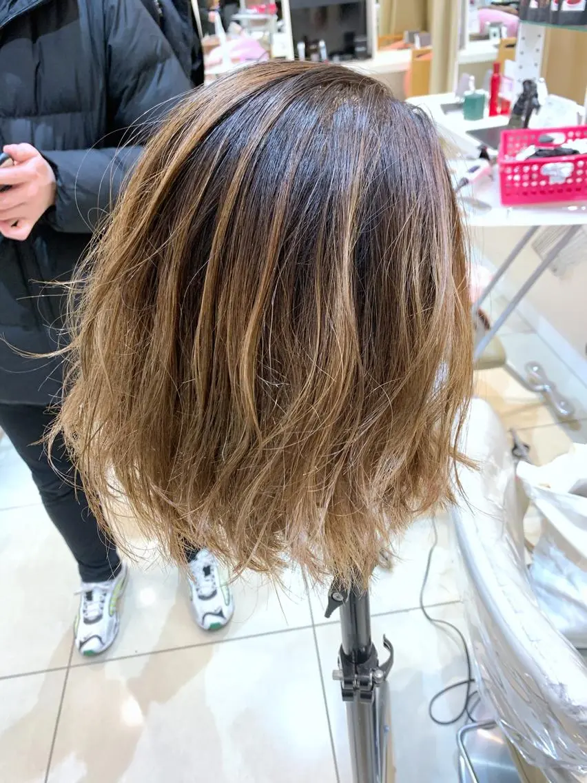ミディアム カラー 縮毛矯正/髪質改善 ⭐️レイヤーの達人悟のヘアスタイル