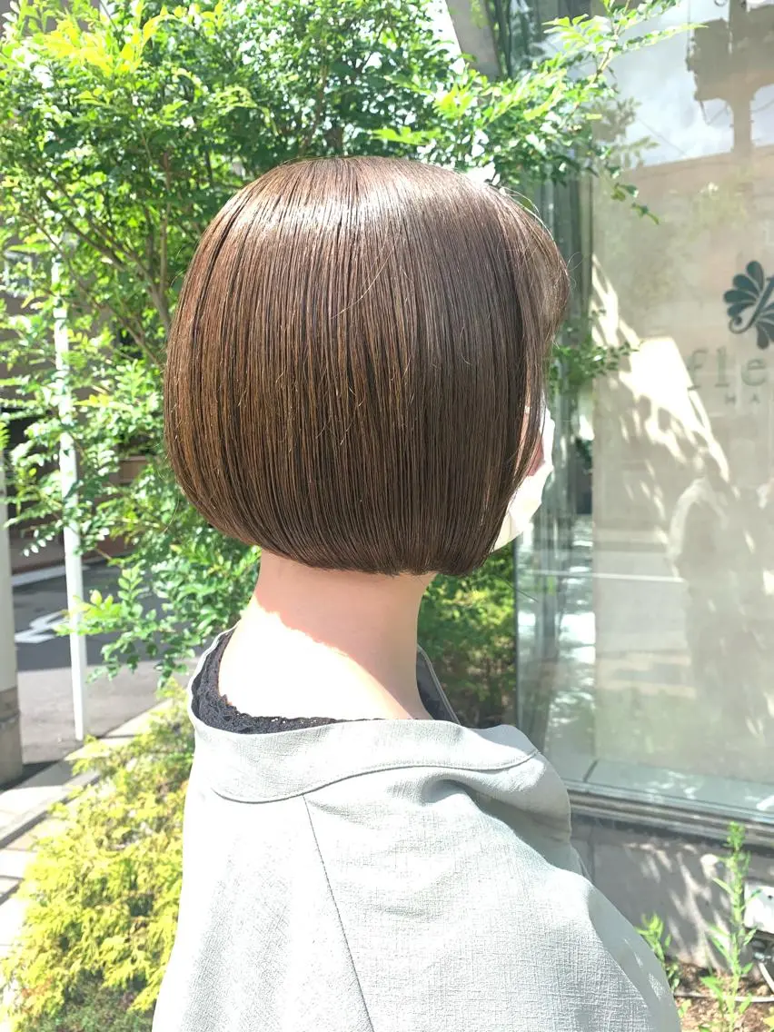 ショート カラー オリーブカラー ボブ カット ヘアカラー トリートメント Honami カラー診断/髪質改善のヘアスタイル