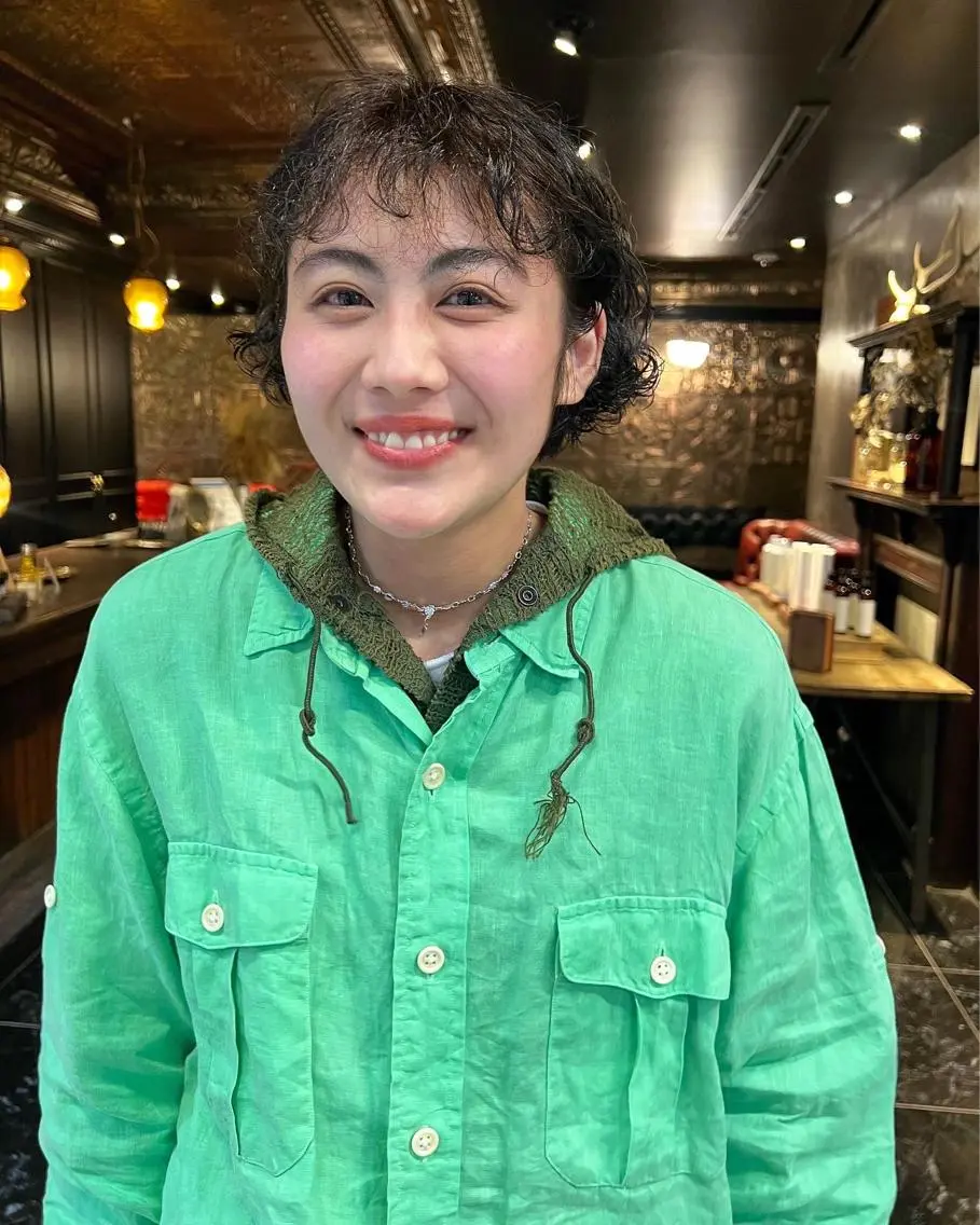 ショート パーマ カット パーマ トリートメント 圧倒的デザイン力 店長🎨RENAのヘアスタイル