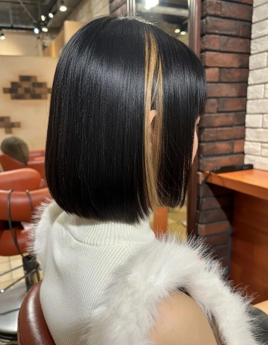 ミディアム ボブ ヘアカラー トリートメント ヘッドスパ flencia 丸 和博｜カットのヘアスタイル