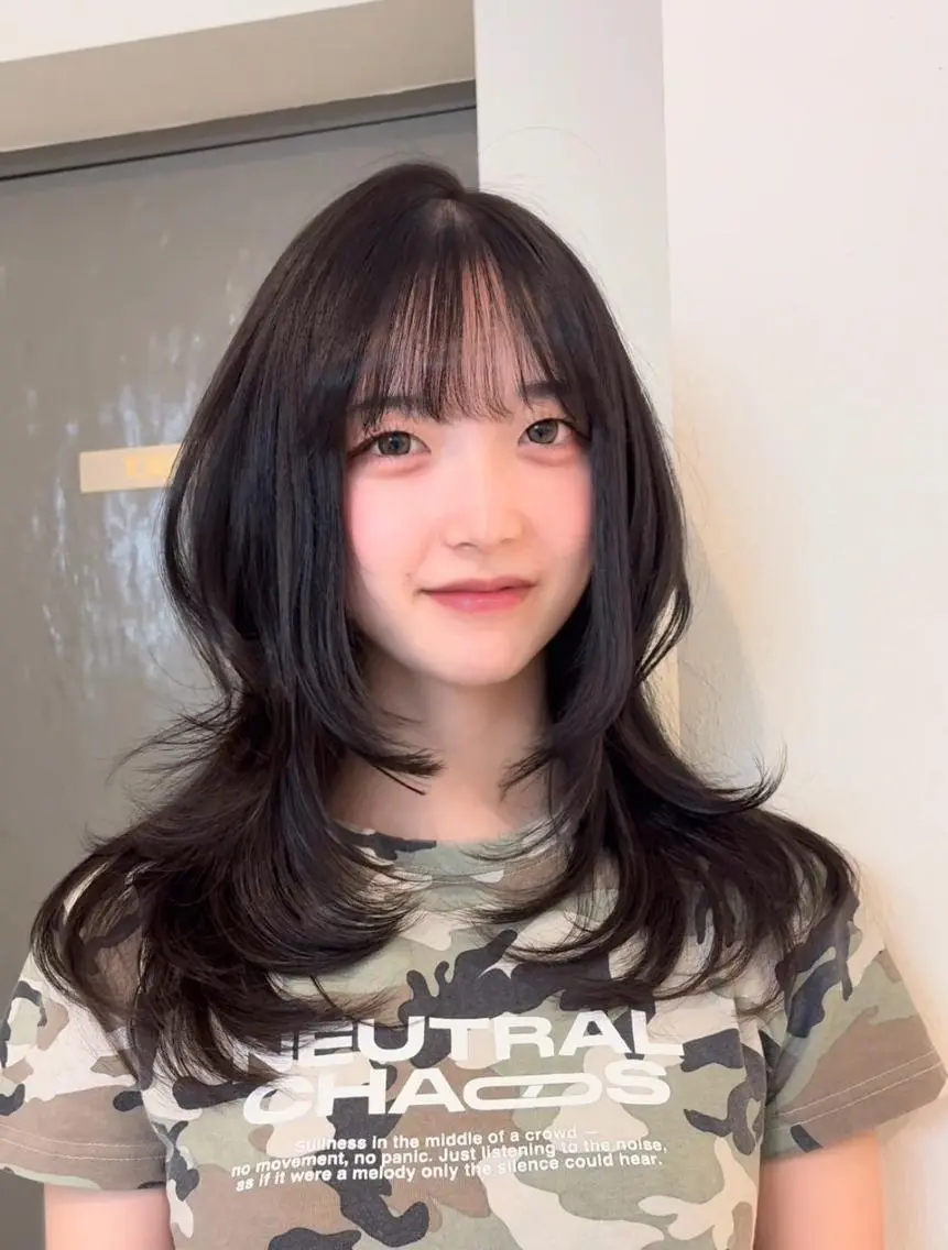 セミロング セミロングレイヤー 顔周りカット レイヤーカット FOCUS JAPAN/京都烏丸のヘアスタイル