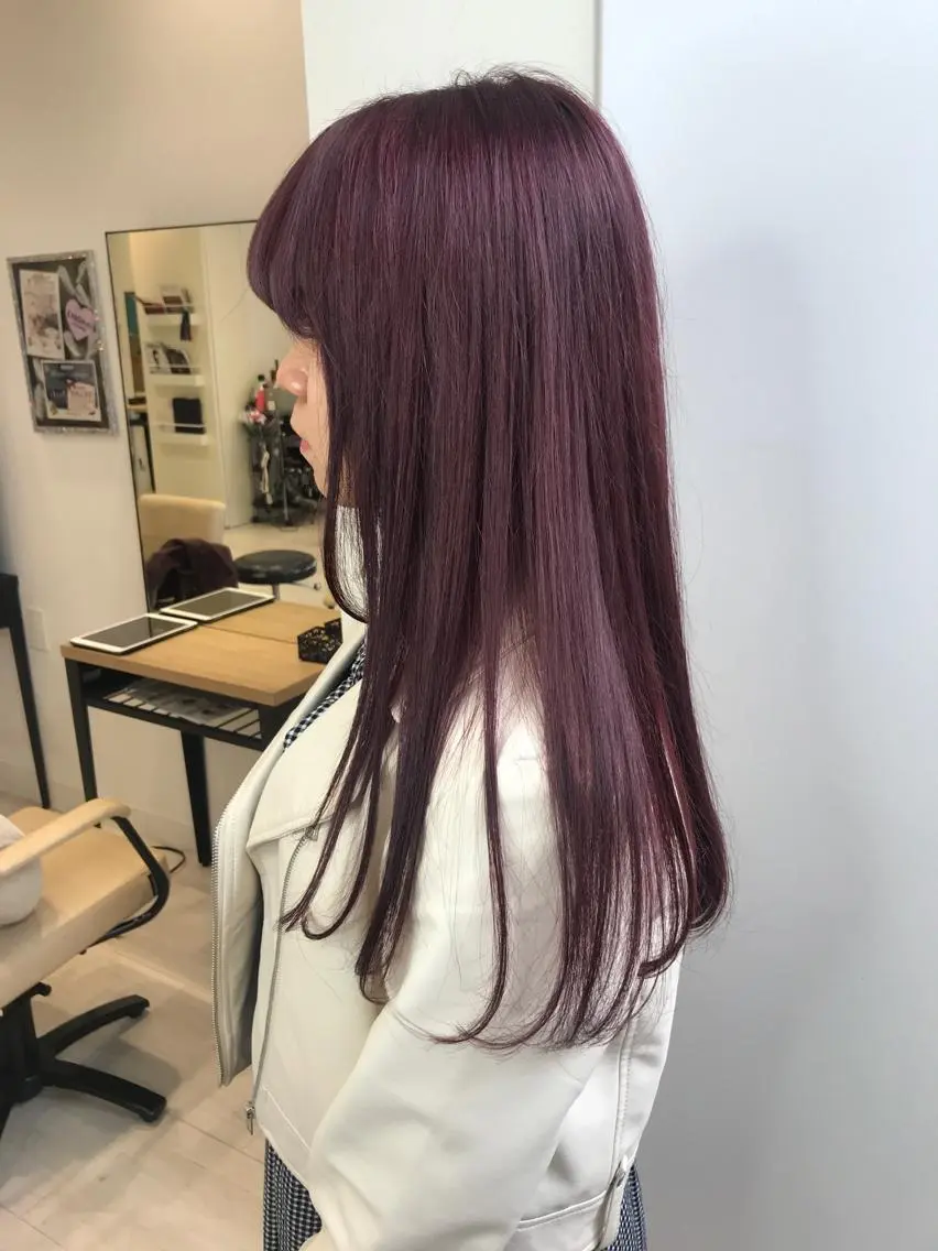 ロング カラー ブリーチ ケアブリーチ ピンクカラー カット ヘアカラー トリートメント インナーエクステ渋谷 🦋KAJIのヘアスタイル