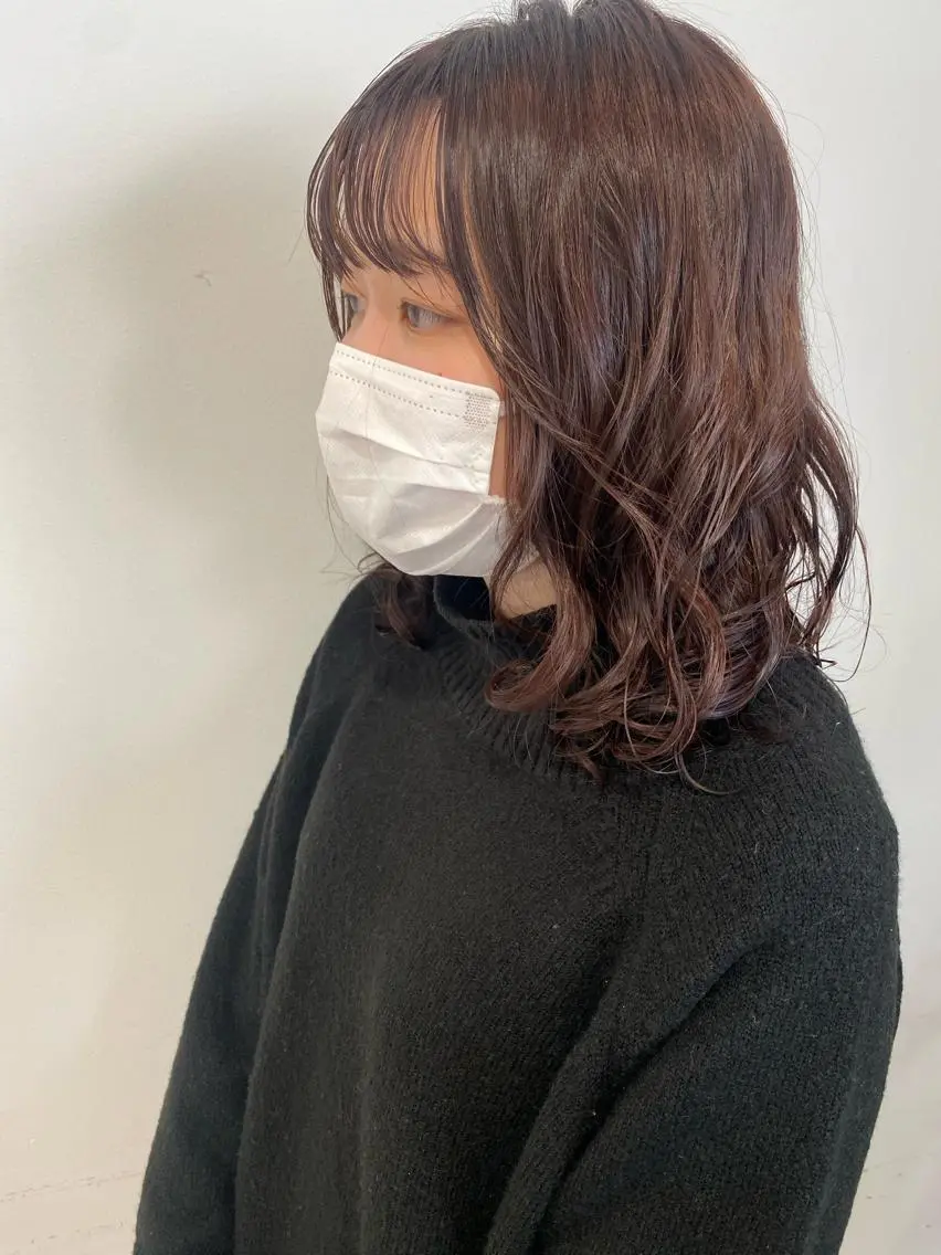 ミディアム カラー BLOCK hair makeのヘアスタイル