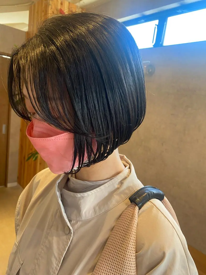 ショート サイドバング 小顔カット カット トリートメント いぢち ちひろのヘアスタイル