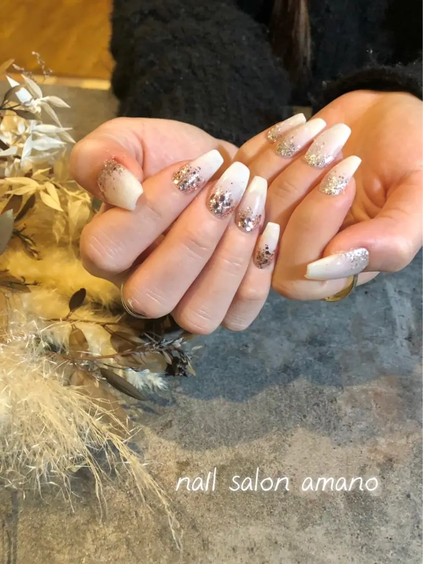 ネイル フラワーネイル ジェルネイル 大理石ネイル(マーブル) ニュアンスネイル シンプルネイル nail salon amanoのネイルデザイン